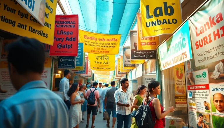 Lanka Add marketplace in Sri Lanka showcasing vibrant ads for local services and community interaction.