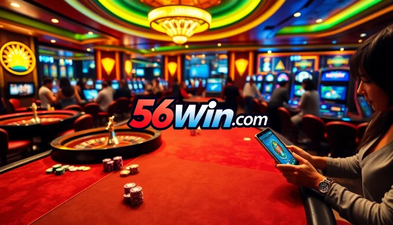 Engage with excitement at 56win com casino tables with vibrant poker chips and roulette