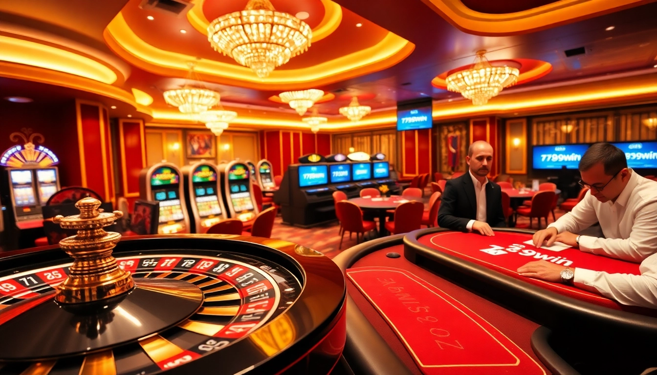 Experience the excitement of 789win casino with live roulette, poker, and slot machines in a luxurious setting.