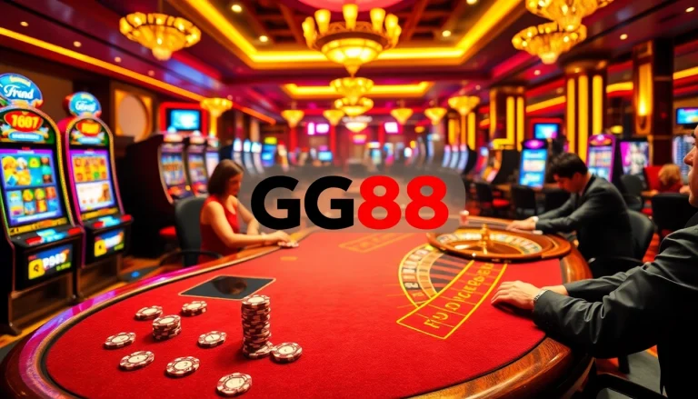 Experience the excitement of gambling at GG88's vibrant casino tables and slots.