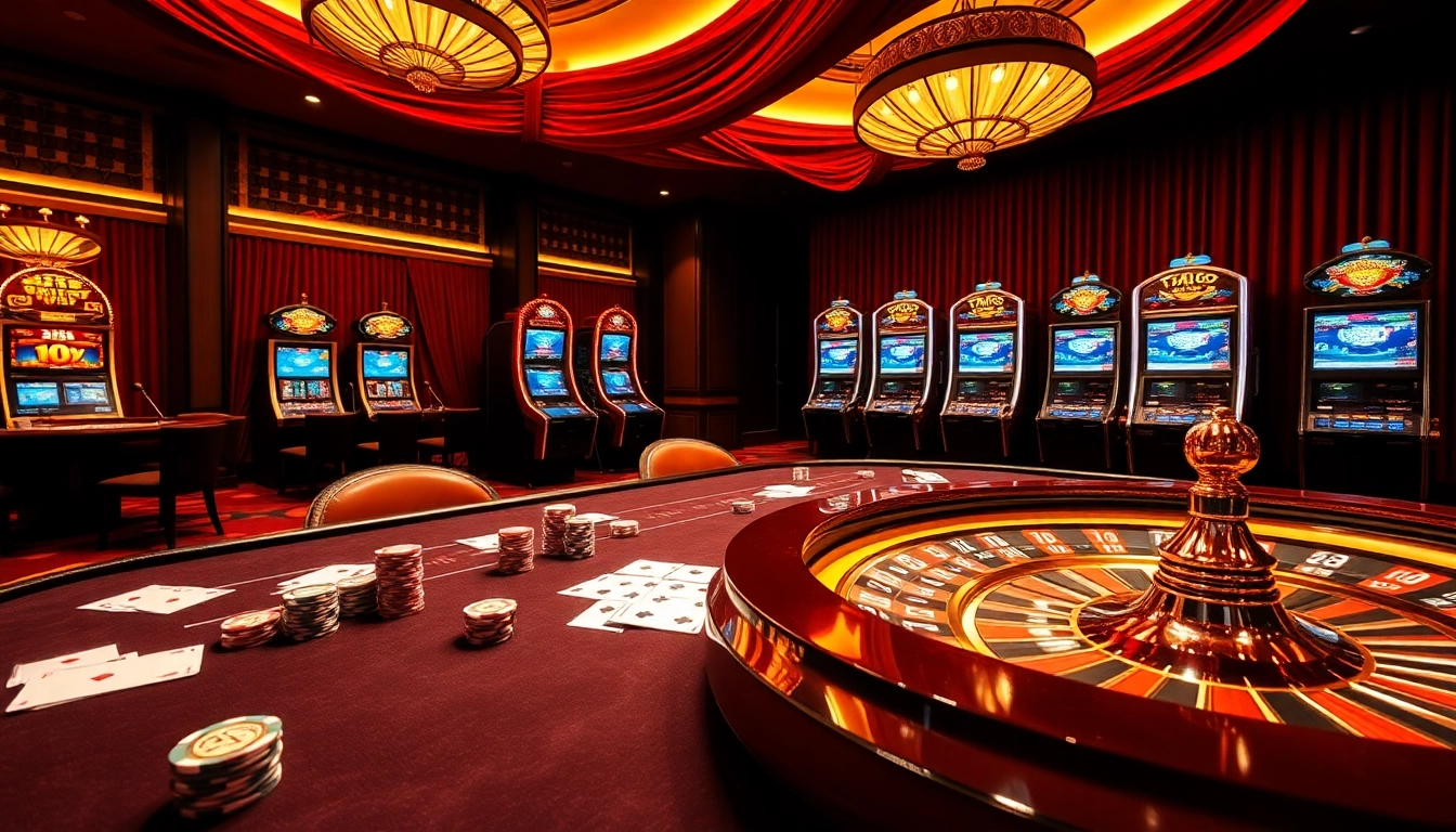 Experience the thrill of gambling with "링크모음" featuring a luxury gaming table and modern slot machines.