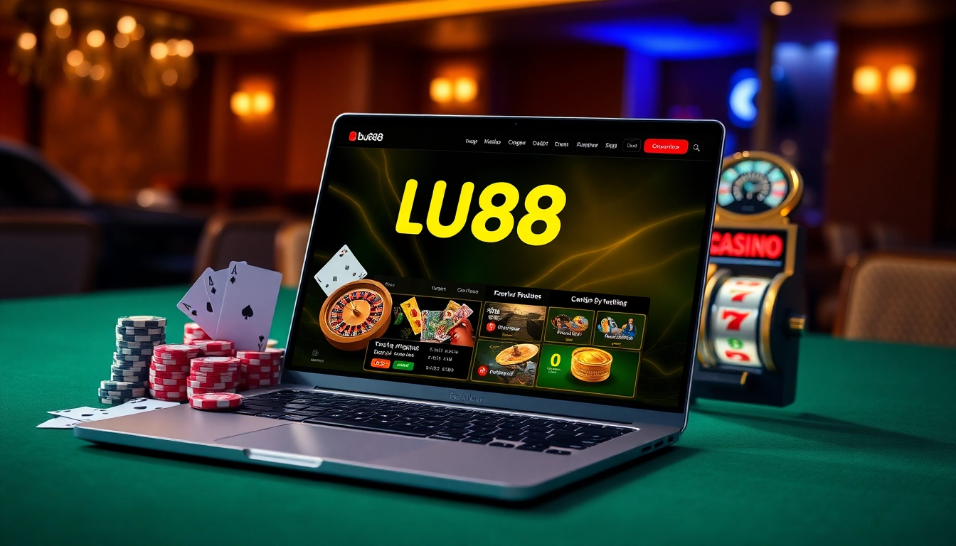 Experience thrilling action at the BU88 online casino with vibrant tables and chips.