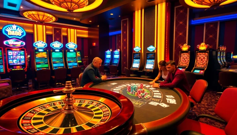 Experience vibrant gameplay at MM88 with poker tables, roulette, and exciting slot machines.