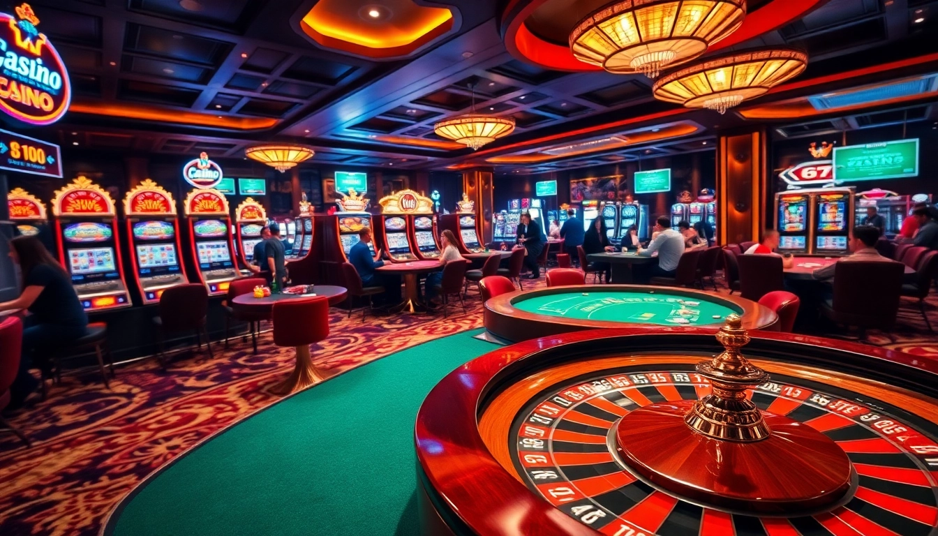 Experience the excitement of Casino GK88 with vibrant slot machines and professional casino tables.