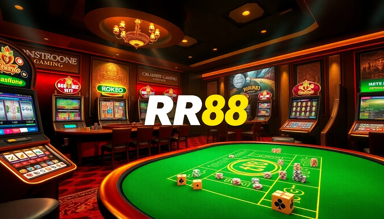Experience the excitement of RR88 through engaging online casino games and vibrant gambling visuals.