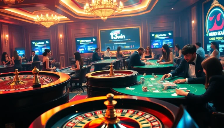 Players enjoying strategic games at 13win casino, capturing the excitement of online gambling.