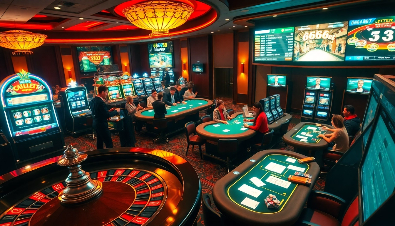 Engaged players enjoying the thrilling atmosphere of 6666bet casino games.