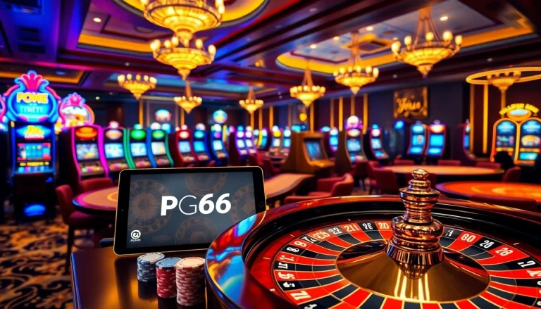 Experience the thrill of winning at PG66's vibrant casino atmosphere with exciting slot machines and gaming interfaces.