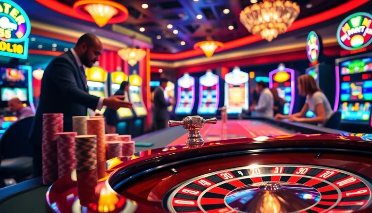 Experience the thrill of gambling at XX88 with luxurious casino tables and colorful poker chips.