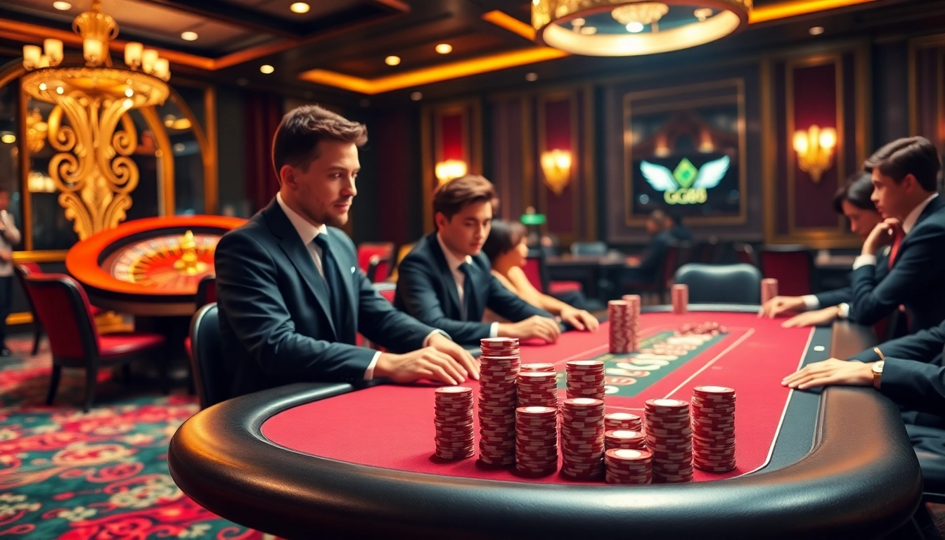 Experience thrilling gaming at GG88 with live poker action and luxurious casino atmosphere.