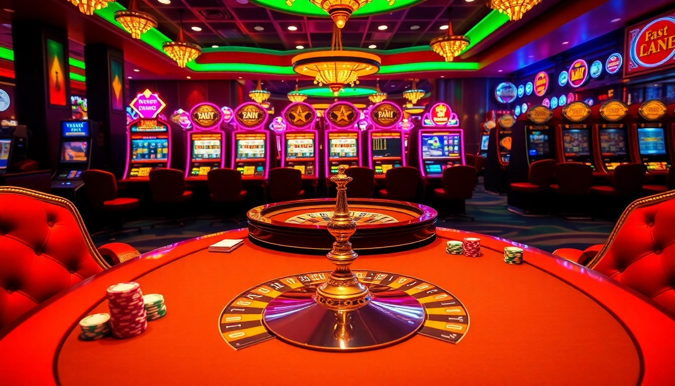 Experience vibrant casino action at five88v.net with poker tables, roulette wheels, and slot machines.