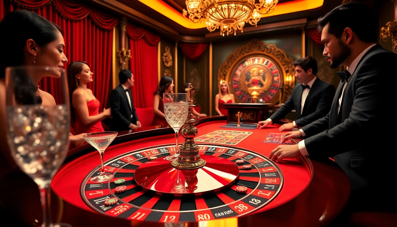 Players enjoying a lively roulette game at 166bet casino, highlighting excitement and luxury.