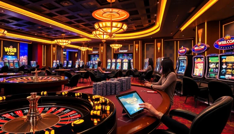 Watch players enjoy thrilling games at W88.COM's luxurious virtual casino environment.