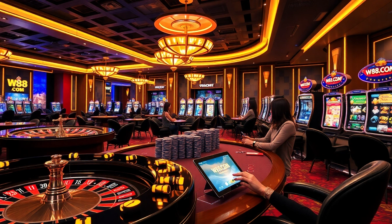 Watch players enjoy thrilling games at W88.COM's luxurious virtual casino environment.