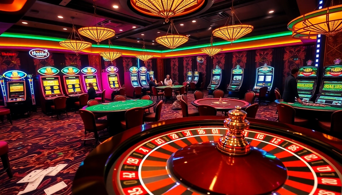 Experience the thrill of gambling at Thabet with vibrant casino tables and engaging games.