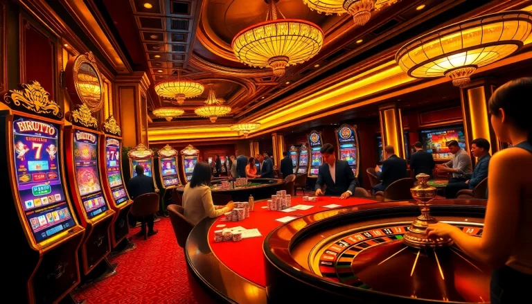 Rasakan permainan BIRUTOTO yang mendebarkan di kasino mewah dengan mesin slot dan meja roulette.