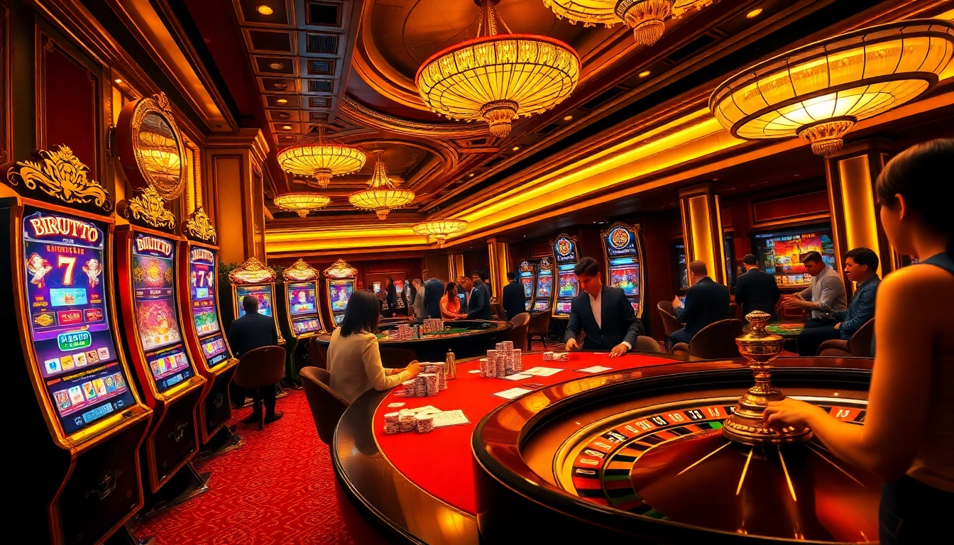 Rasakan permainan BIRUTOTO yang mendebarkan di kasino mewah dengan mesin slot dan meja roulette.