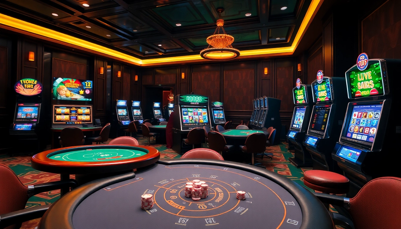 Experience the excitement of MM88 with vibrant casino tables, online gambling interfaces, and poker chips.