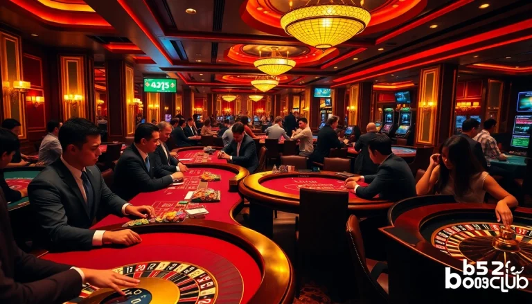 Engaged players enjoying high-stakes games at b52club casino tables.