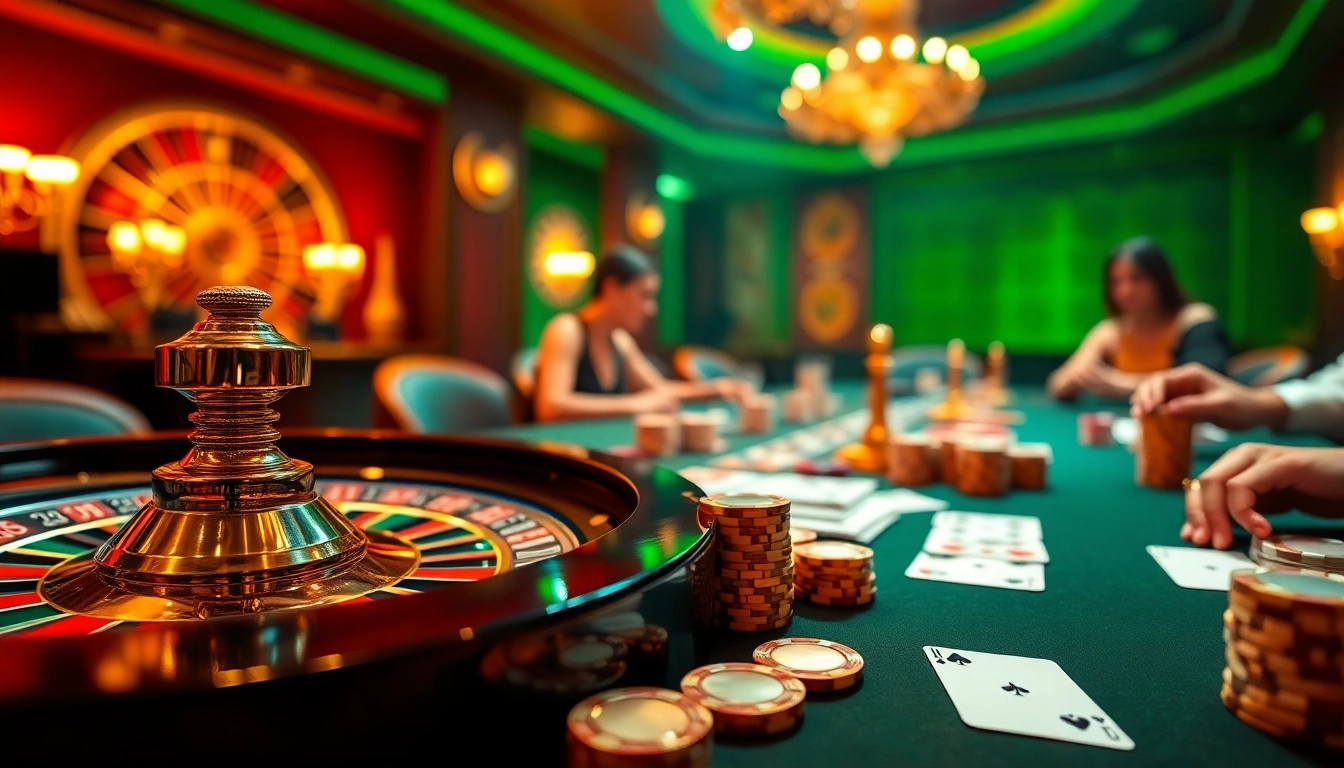 Experience thrilling gameplay with GG88.mov, vibrant casino tables, and avid players enjoying their bets.