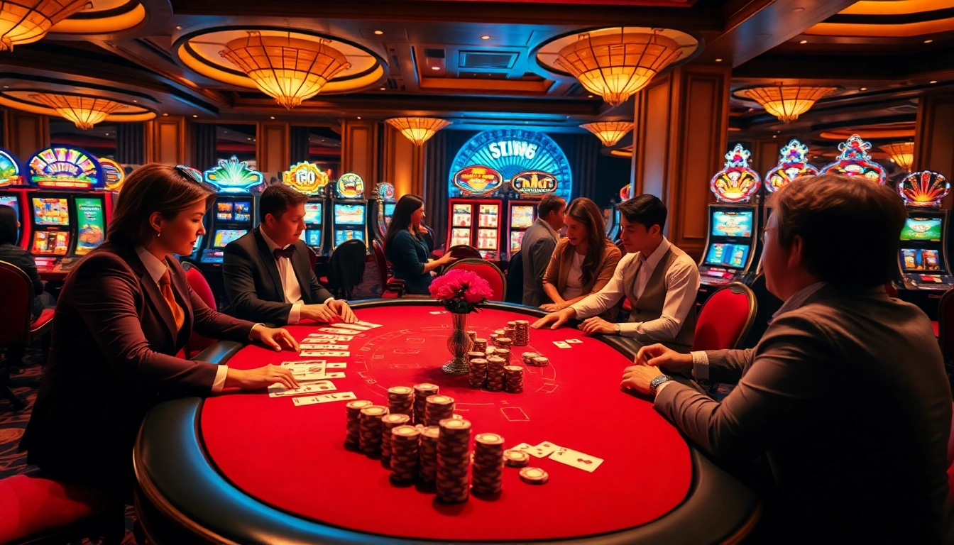 Experience the thrilling luxury12 gaming atmosphere featuring elegant casino tables and vibrant slot machines.