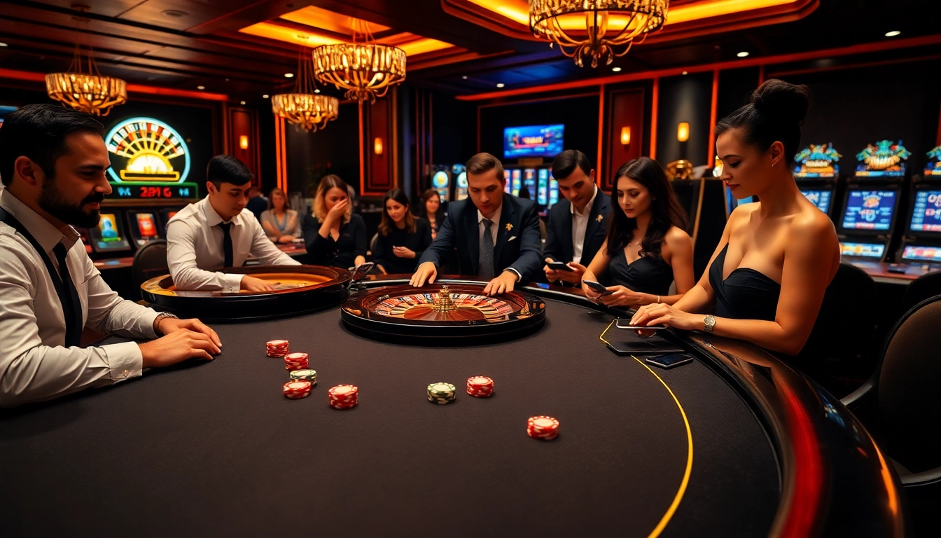 Betting excitement at https://mk8th.net/ featuring vibrant casino tables and luxurious gaming atmosphere.