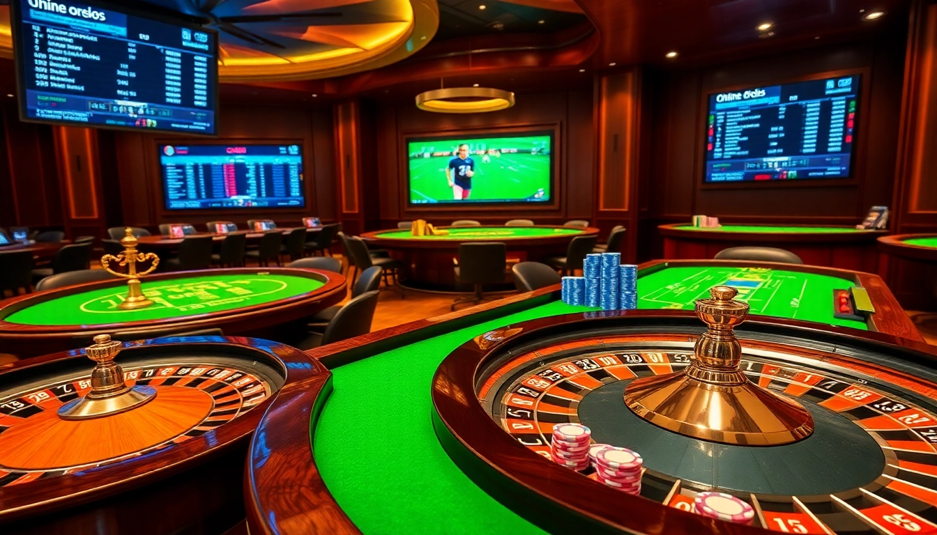 Experience a vibrant gambling atmosphere at one88 with colorful chips and roulette wheels.