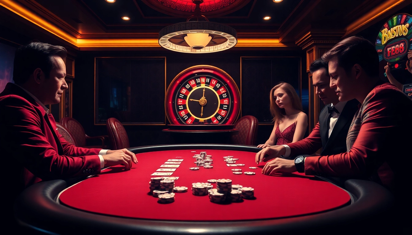Experience the thrill of EE88 with luxury poker gameplay and vibrant casino visuals.
