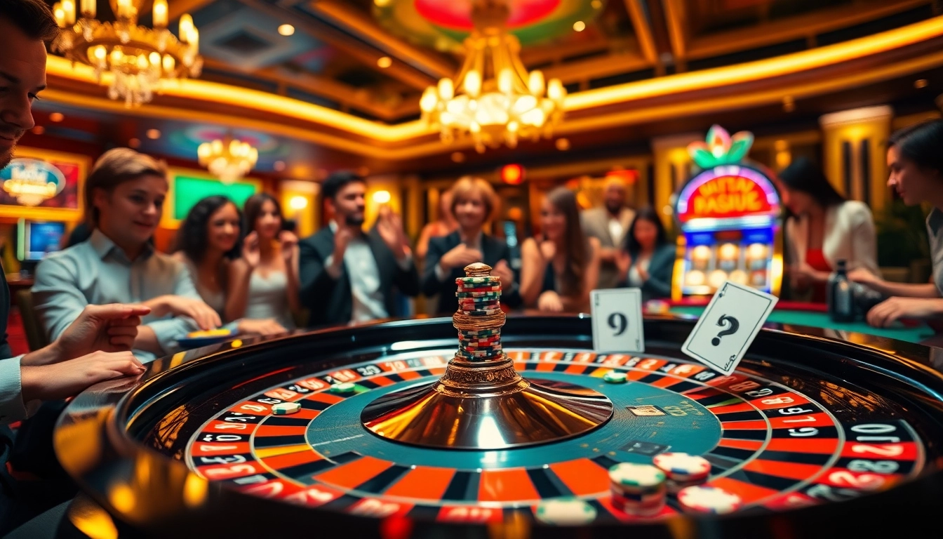 Exciting gambling scene at https://kk55.fit/ roulette table with vibrant chips and cards.