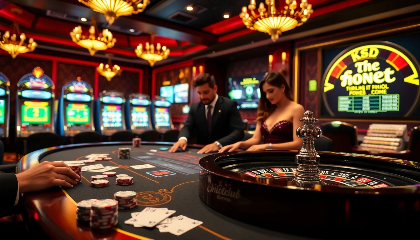 Hitclub gambling table with players engaged in poker, showcasing luxurious casino excitement.