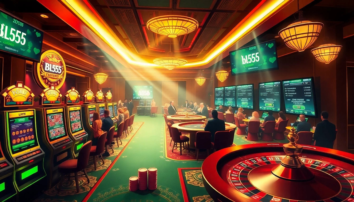 Engage in thrilling casino action at bl555 with vibrant slot machines and poker games.