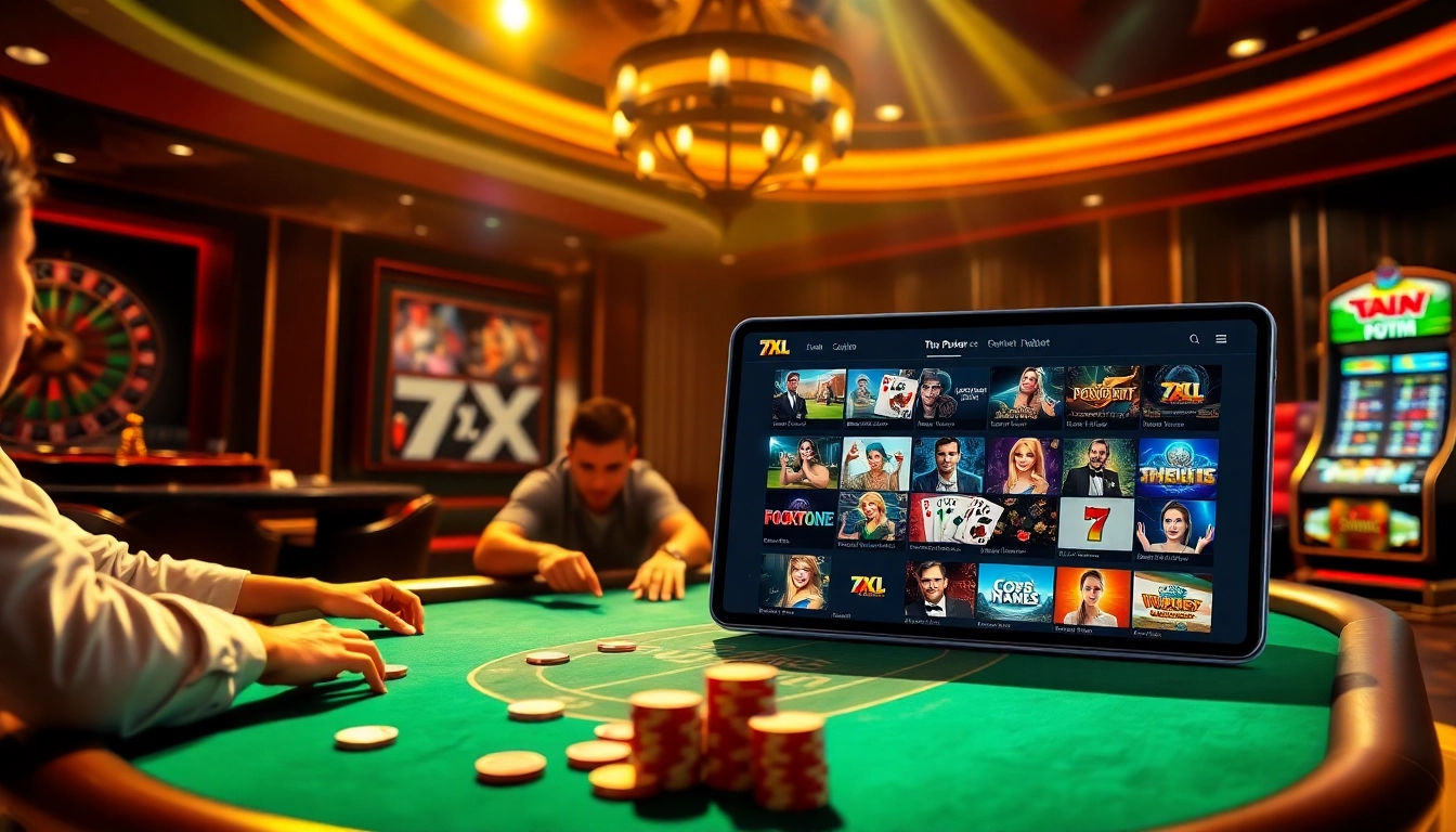 Players enjoying an exciting game of 7xl Poker at a vibrant casino table.