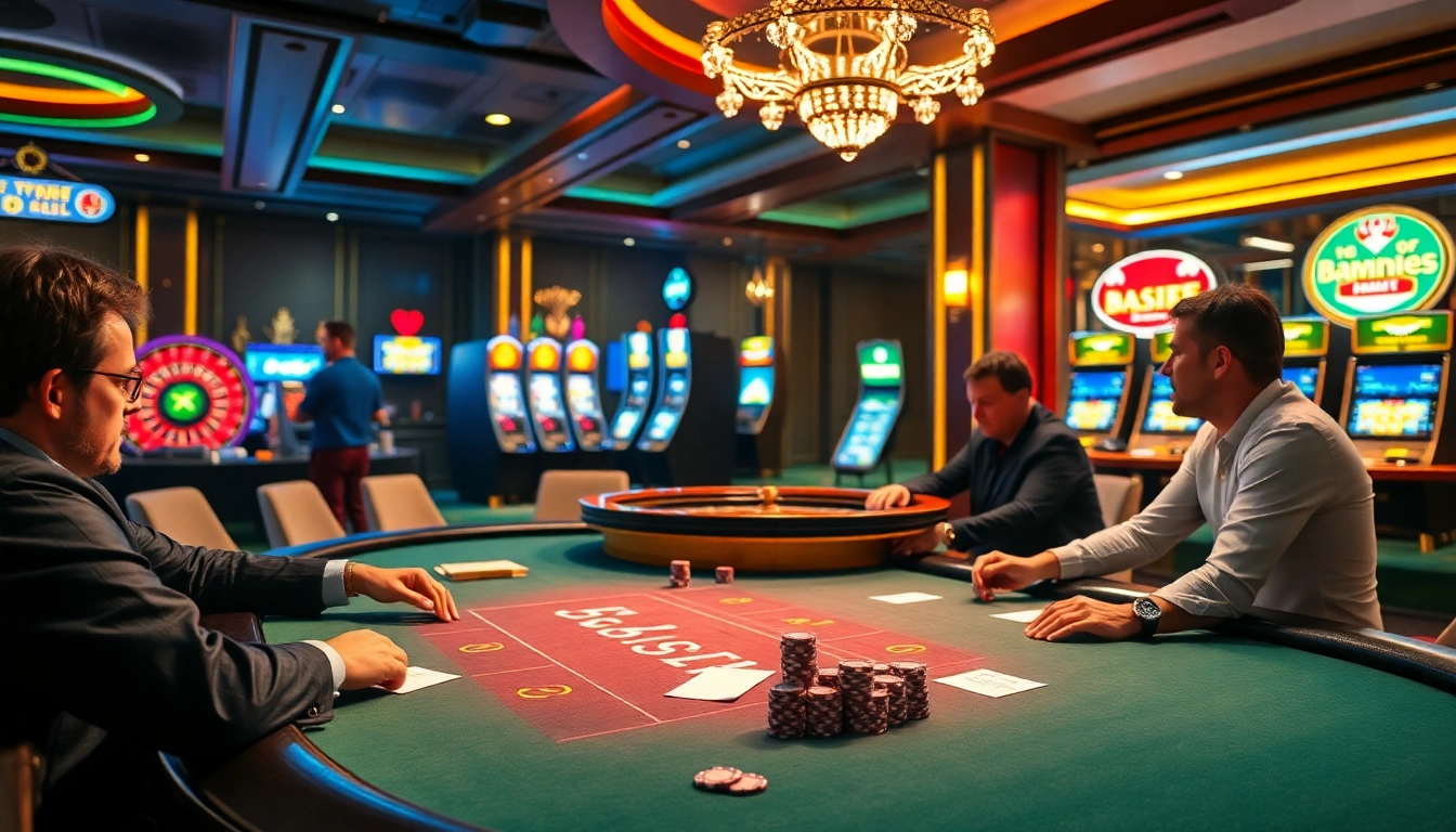 Engaging players at a Texas Hold’em table with vibrant 789f casino elements.