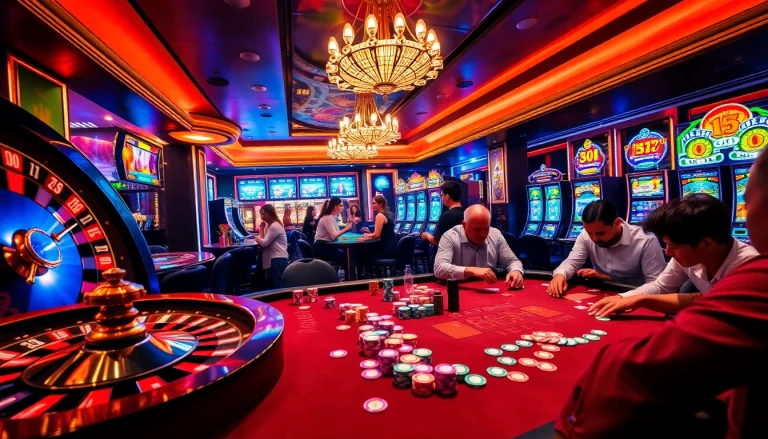 Players enjoying poker and roulette at https://tr88.work/, experiencing thrilling casino excitement.