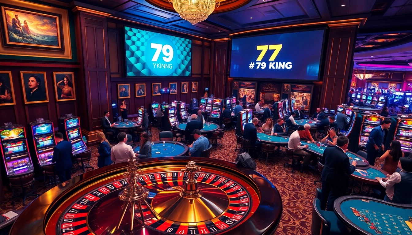 Gamblers enjoying an exciting time at the luxurious 79king casino with vibrant games.