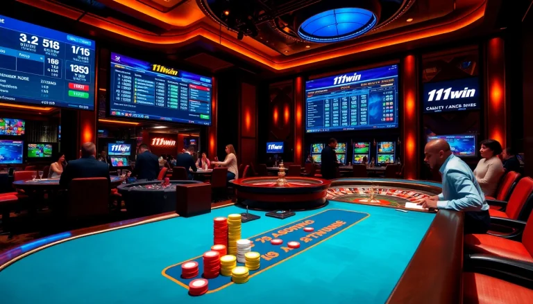 Experience the thrill of gambling with 11win at an elegant casino table.