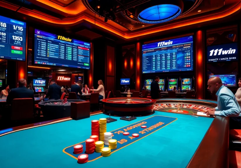 Experience the thrill of gambling with 11win at an elegant casino table.