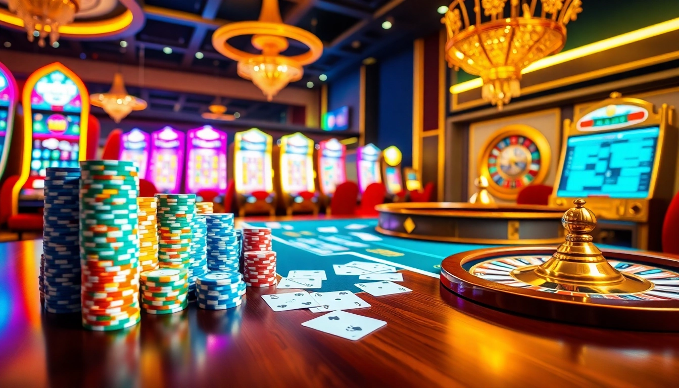 PHTAYA online casino scene featuring thrilling poker action and vibrant slot machines.