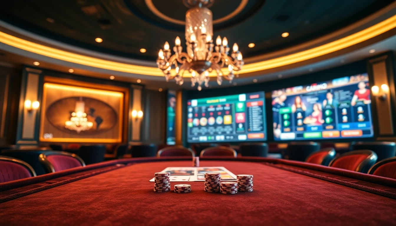 Playing an intense poker game at https://king88b.us.com/ with luxurious chips and cards in a casino setting.