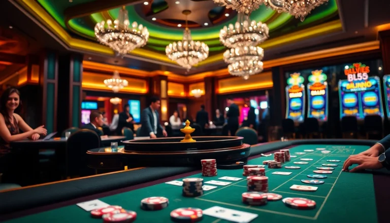 Experience the thrill of BL555 with exciting casino gaming tables and vibrant slot machines.