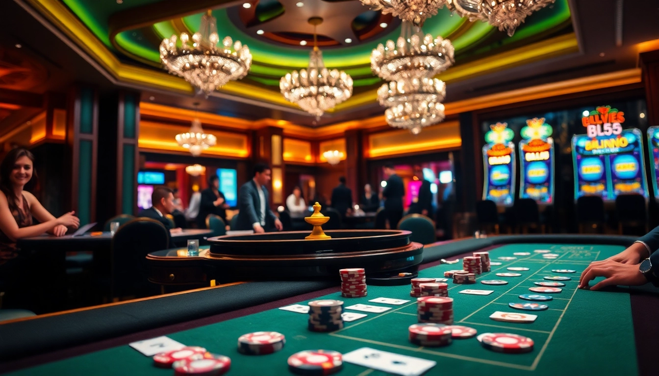 Experience the thrill of BL555 with exciting casino gaming tables and vibrant slot machines.