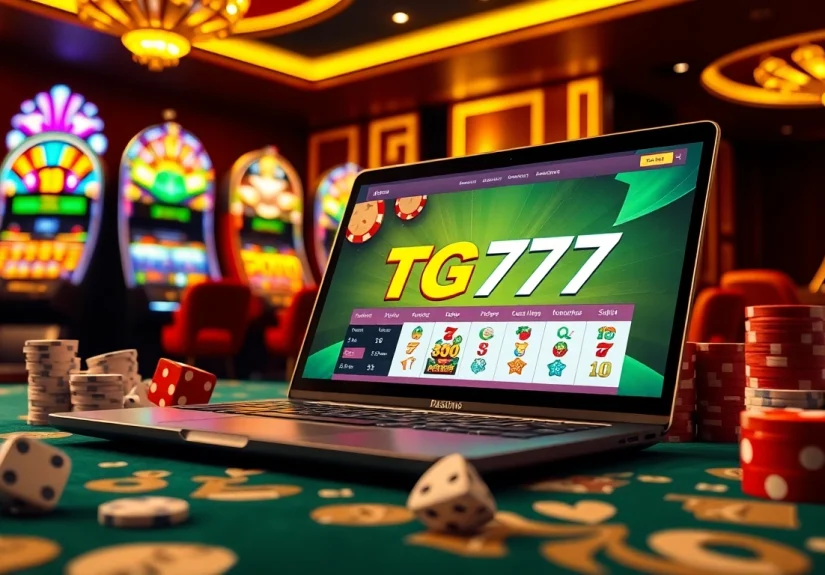 Experience thrilling gameplay at TG777 with vibrant casino tables and exciting slot machines.