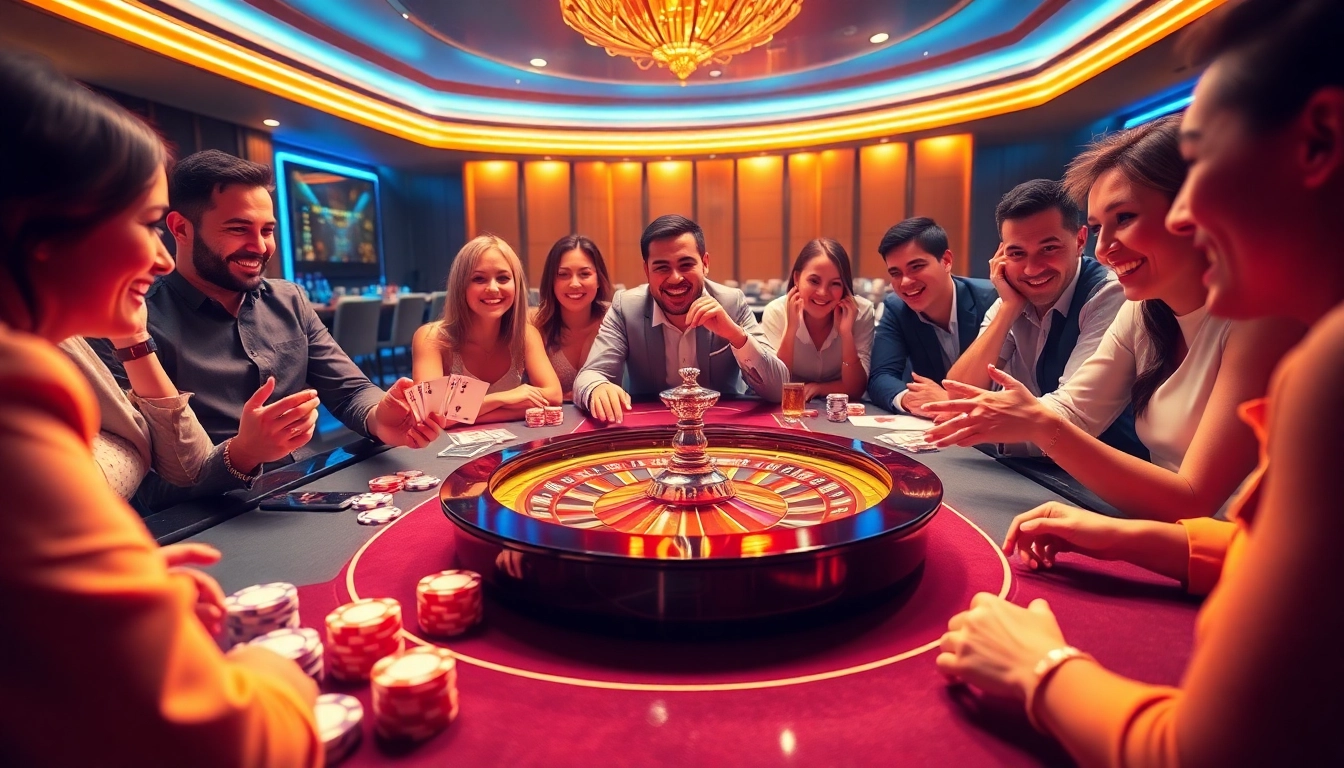 A dynamic casino scene depicting players at a modern gaming table, connecting with the theme home jl55.