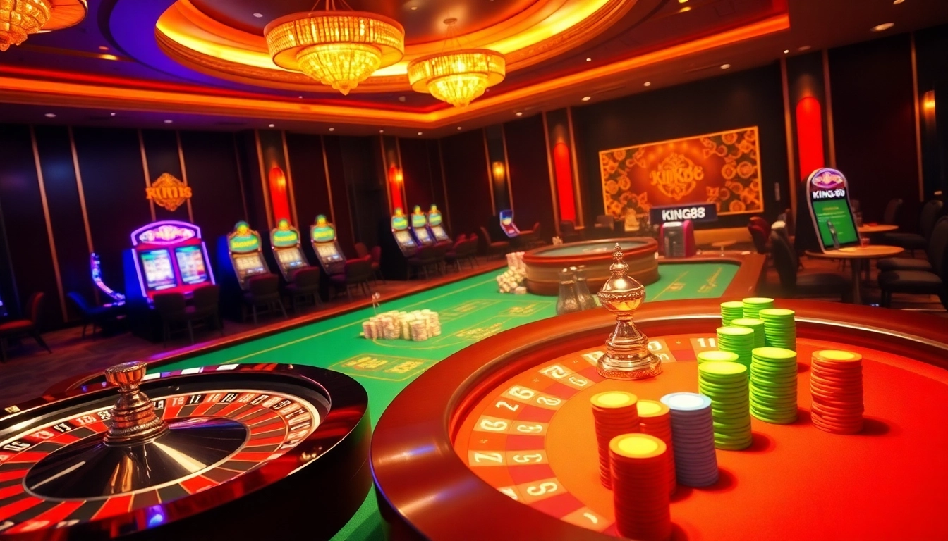 Experience exciting gameplay with king88's vibrant casino tables and thrilling atmosphere.