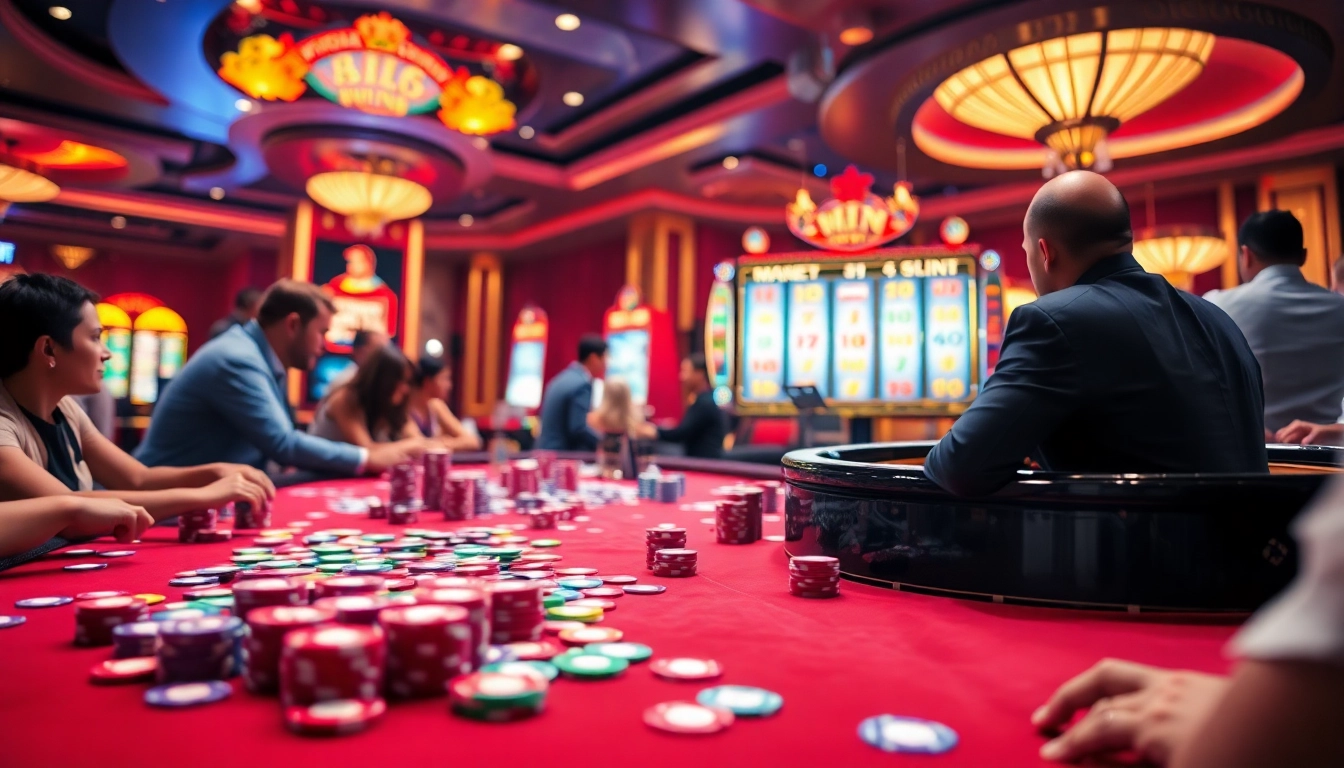 Experience the thrill of MK8 as players celebrate wins at a vibrant casino table.