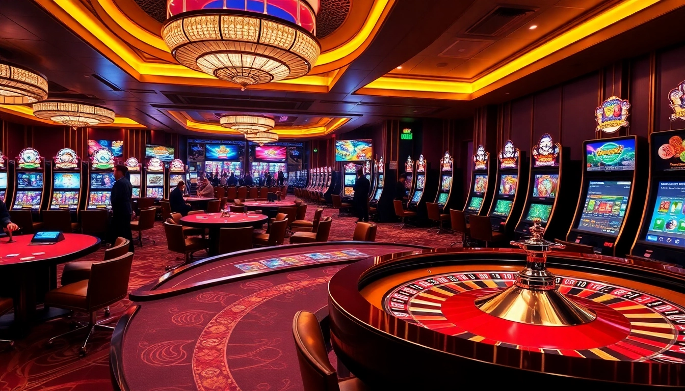 Engage in thrilling games at tg88.com, featuring vibrant casino tables and slot machines.